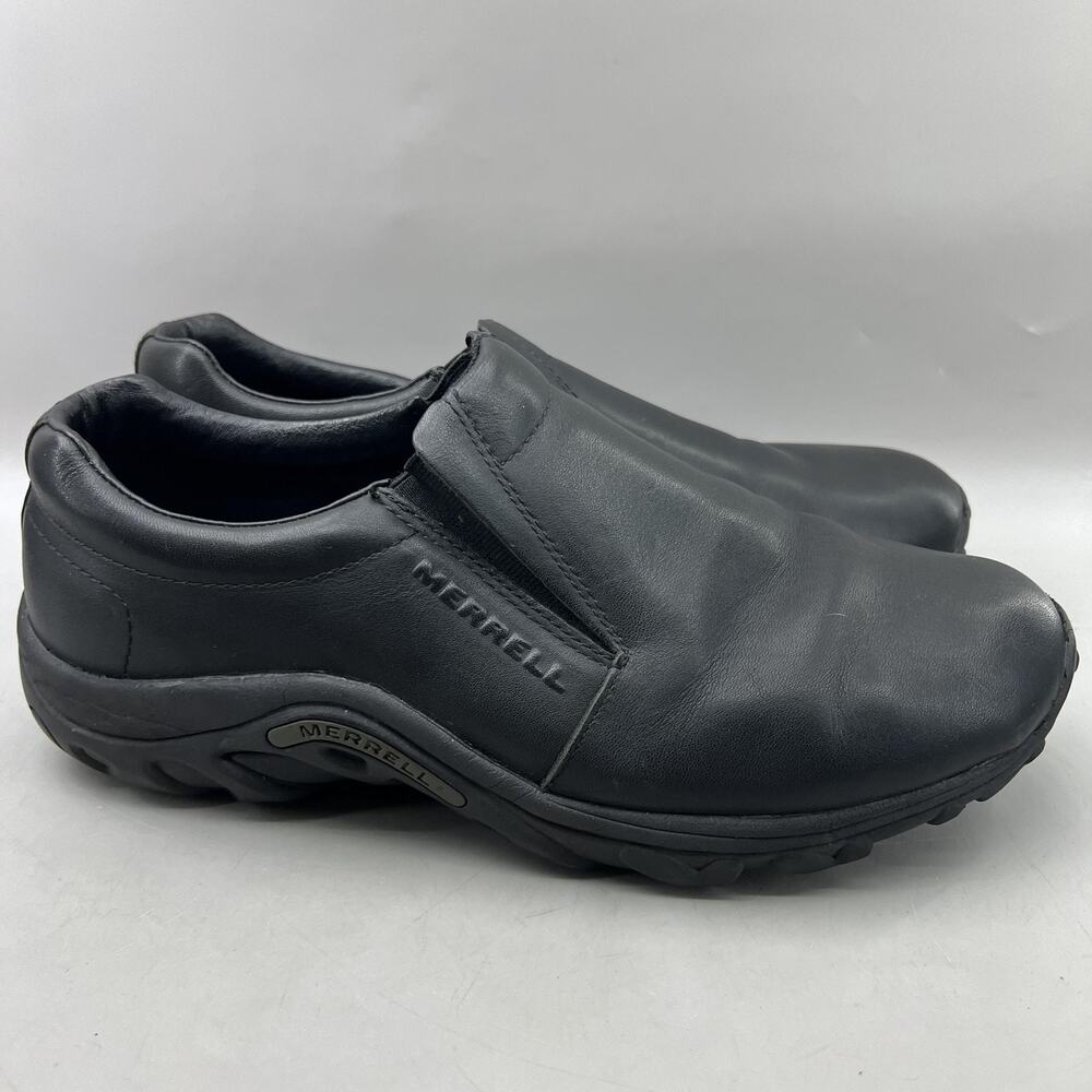 Merrell Jungle Moc Shoes Men Size 10.5 Black Slip On Comfort Moccasins Loafers
